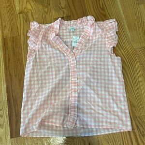 NWT jcrew factory pink gingham top